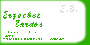 erzsebet bardos business card